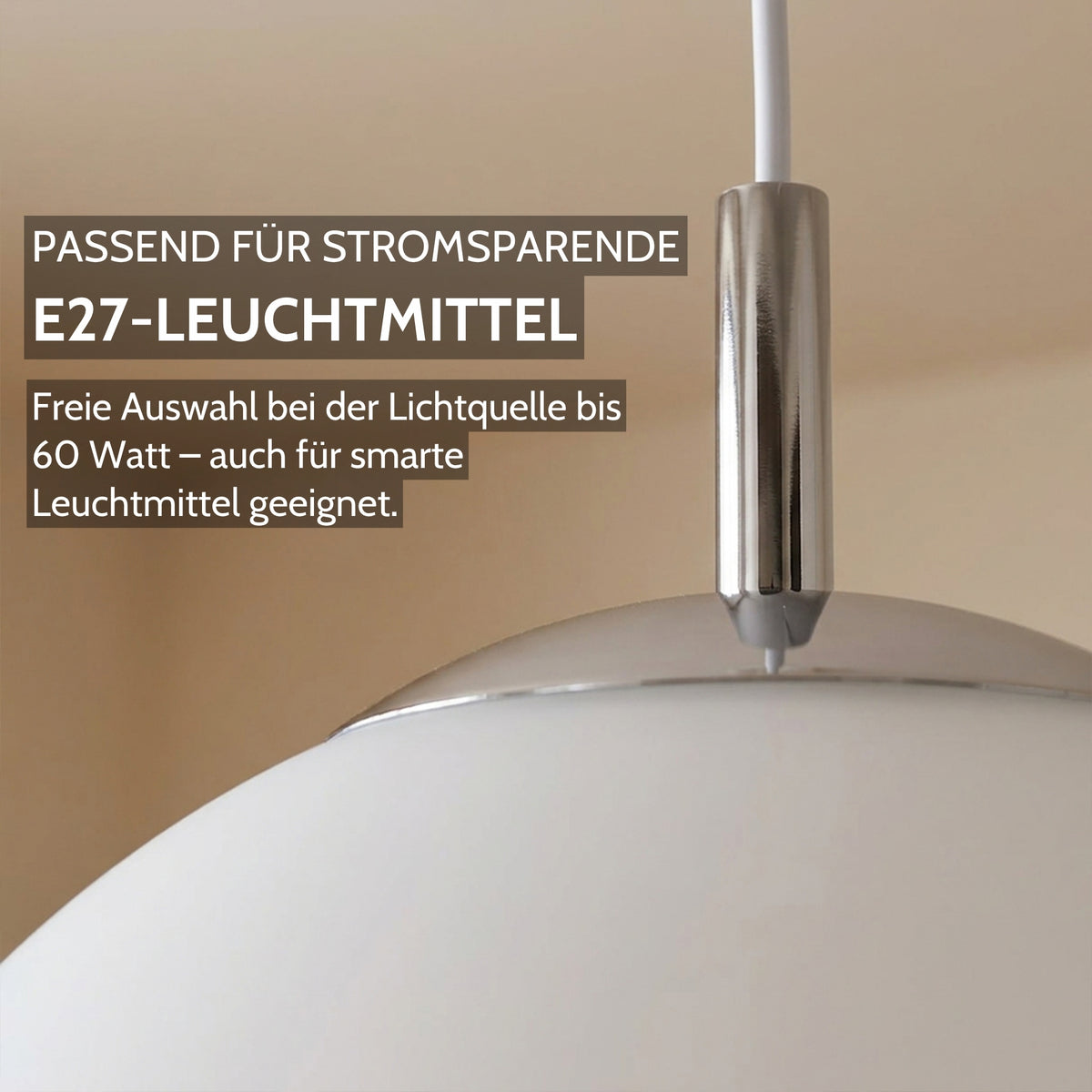 KYRA 1-flammige Pendelleuchte aus Opalglas