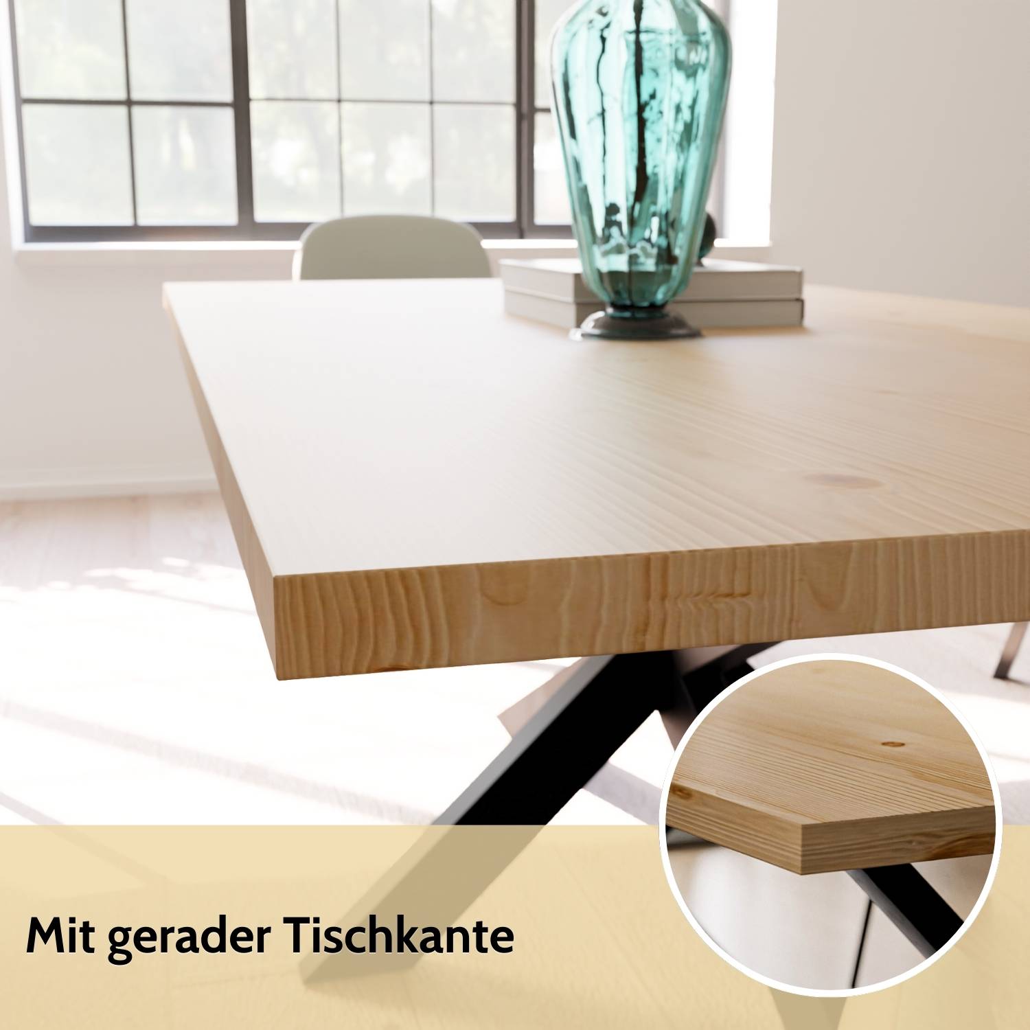 ANTON Massivholztisch mit Gestell