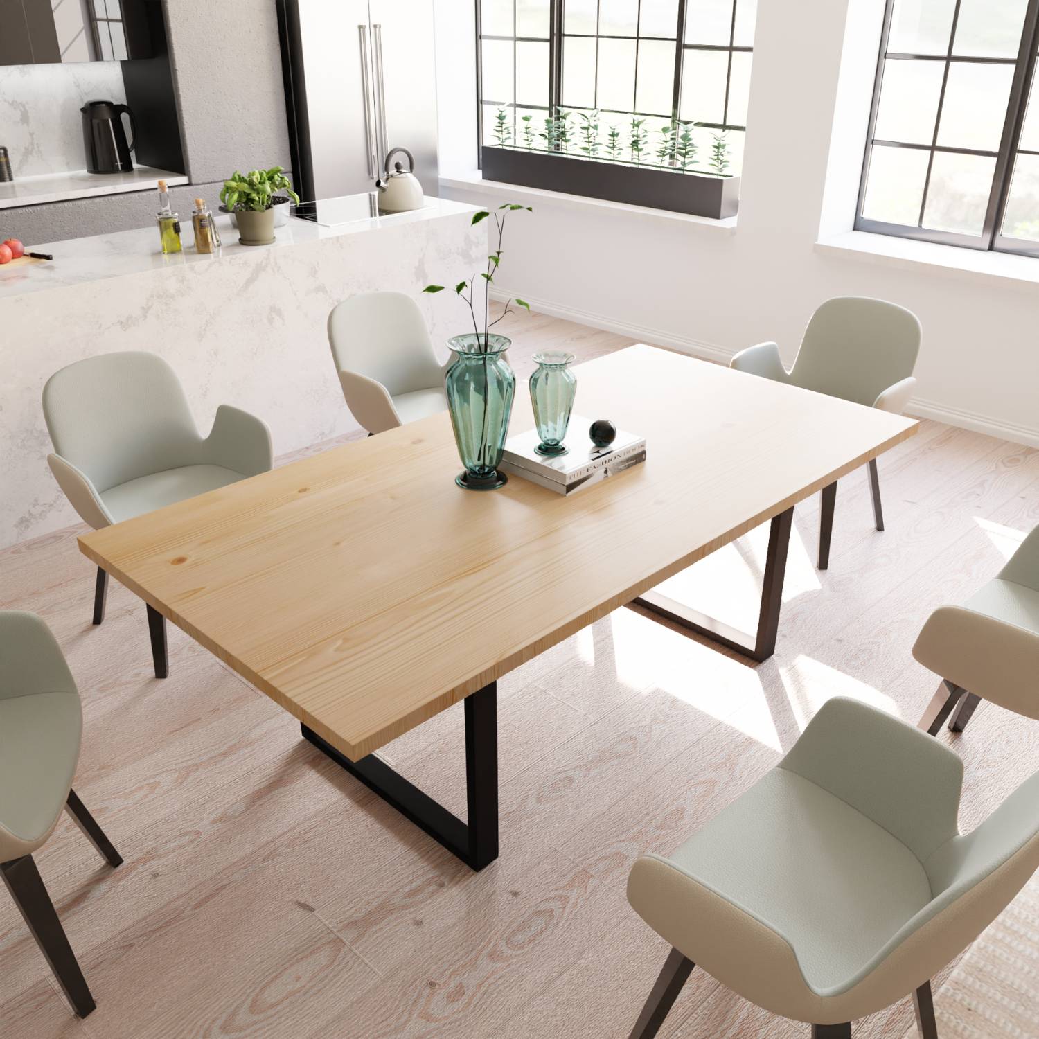 ANTON Massivholztisch mit Gestell