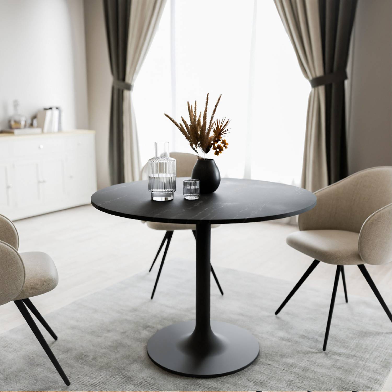 GELA runder Massivholztisch mit Gestell