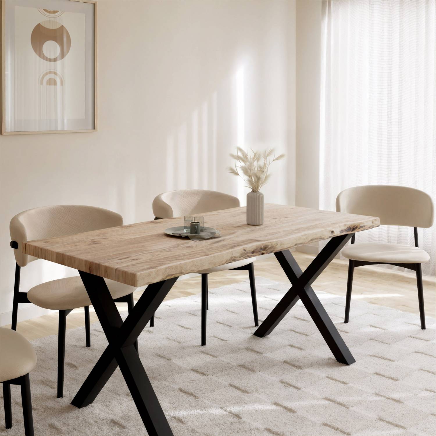 MALMÖ Massivholztisch mit Gestell