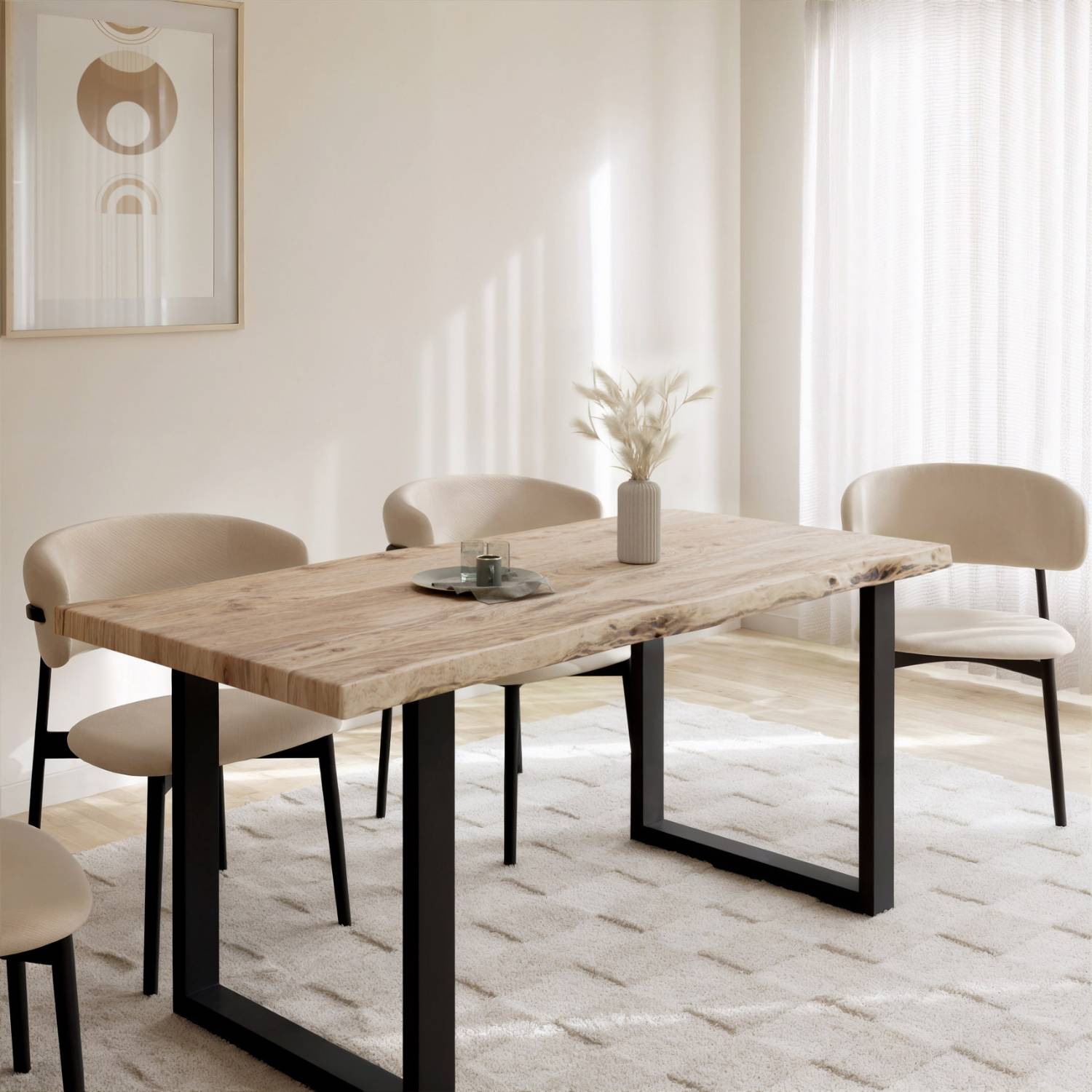 MALMÖ Massivholztisch mit Gestell