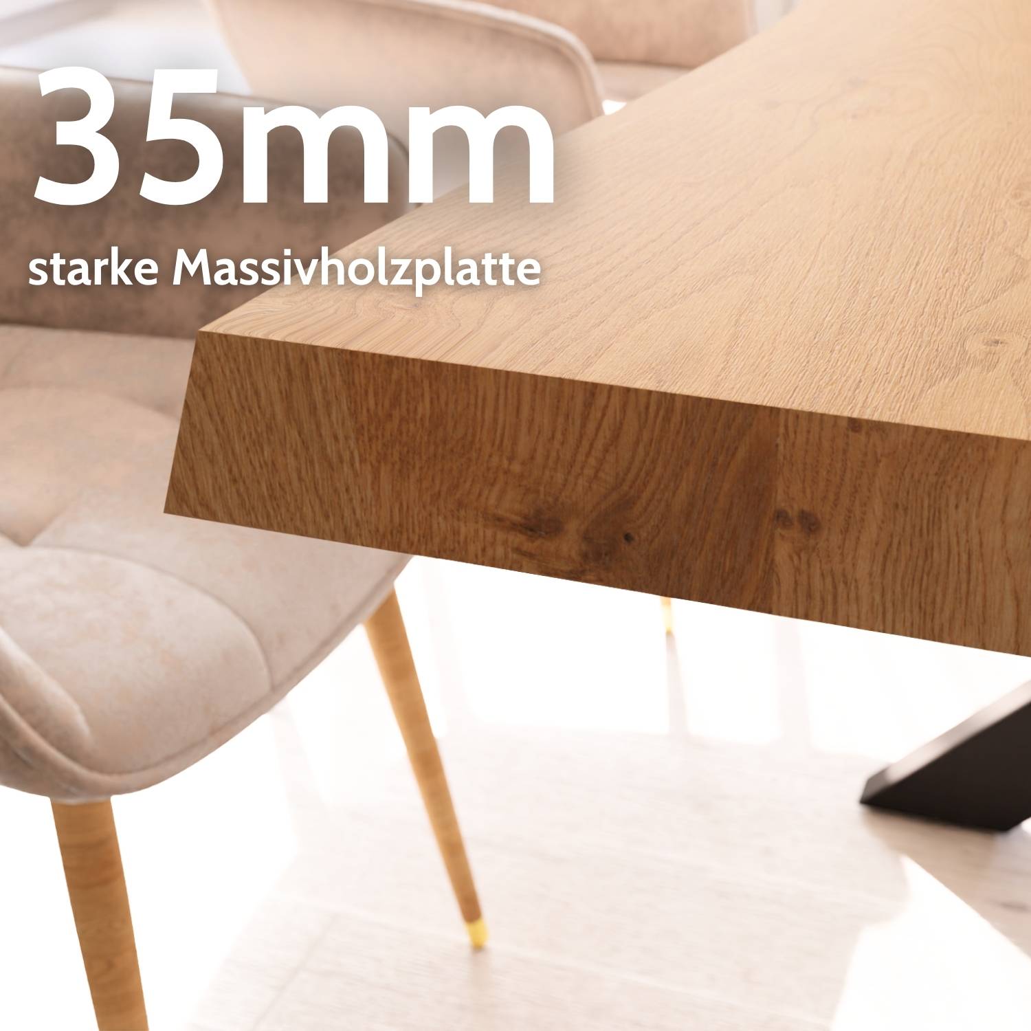 MAGNUS Massivholztisch mit Gestell