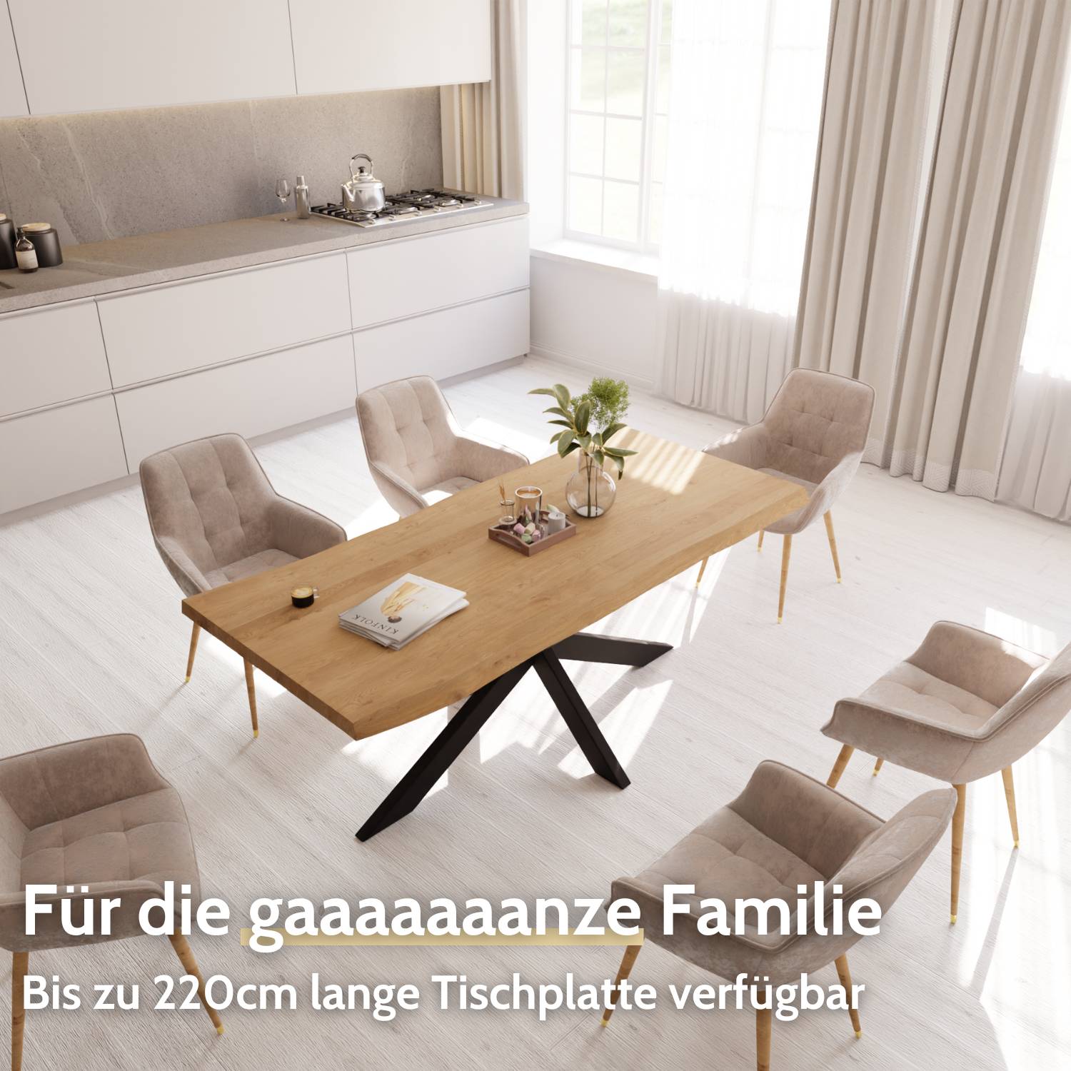 MAGNUS Massivholztisch mit Gestell