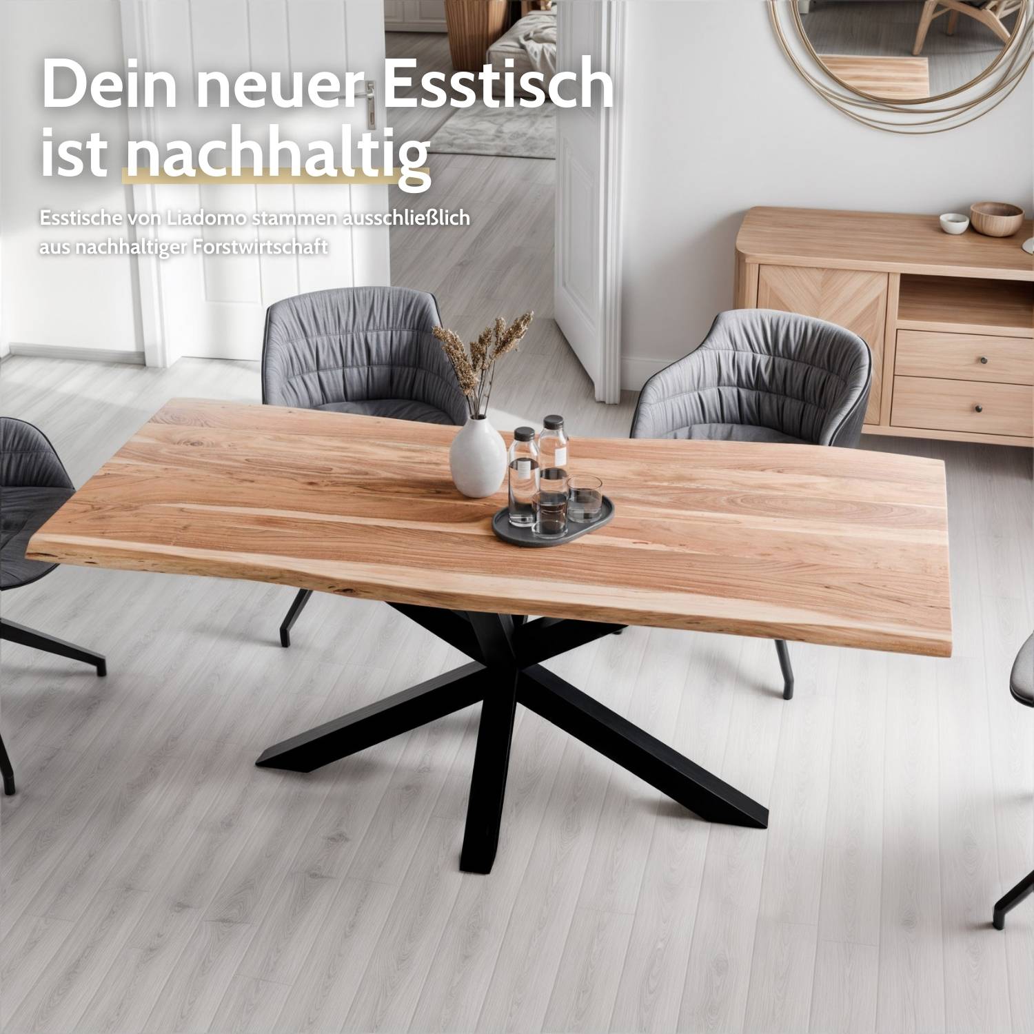 MAGNUS Massivholztisch mit Gestell