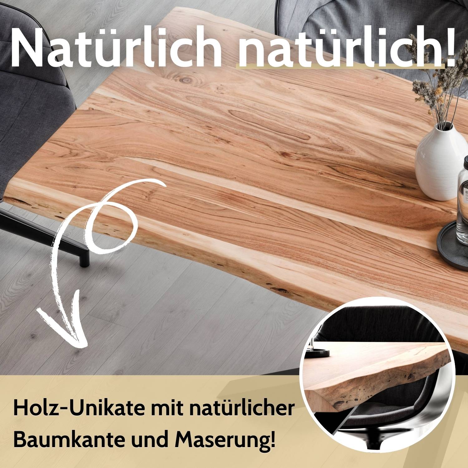 MAGNUS Massivholztisch mit Gestell