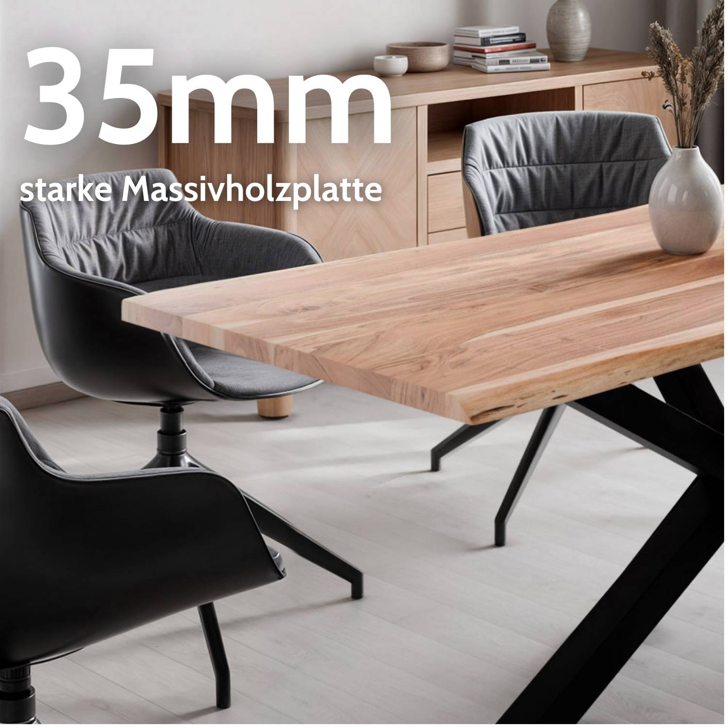 MAGNUS Massivholztisch mit Gestell