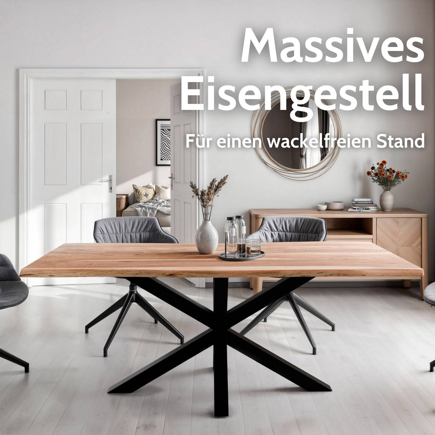 MAGNUS Massivholztisch mit Gestell