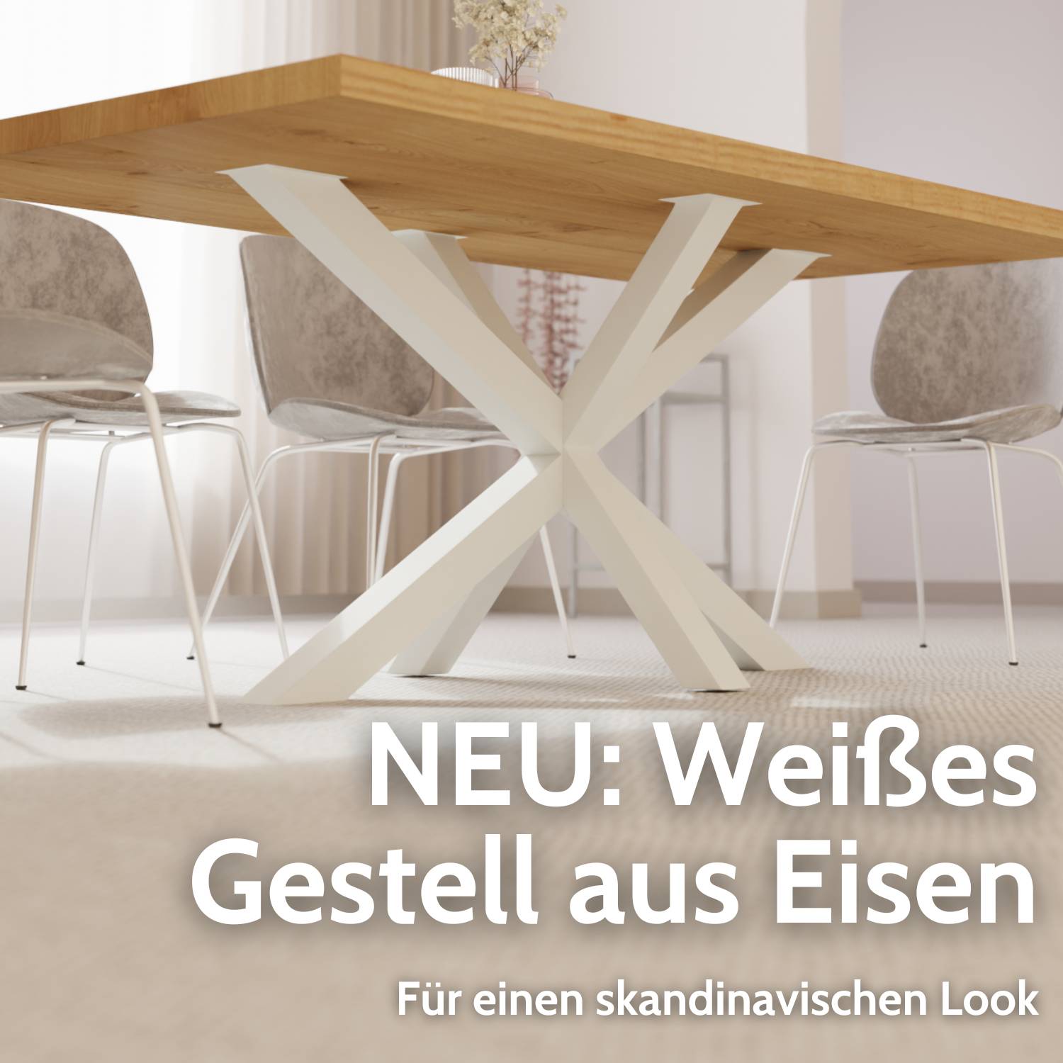 MORITZ Massivholztisch mit Gestell