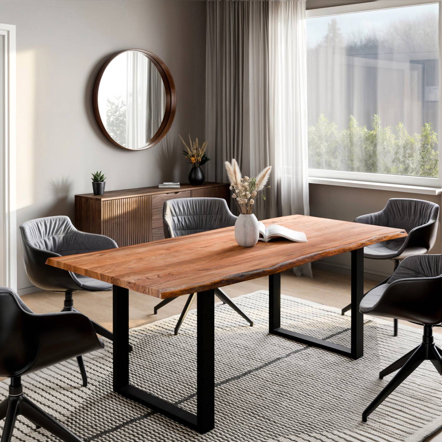 OSKAR Massivholztisch mit Gestell