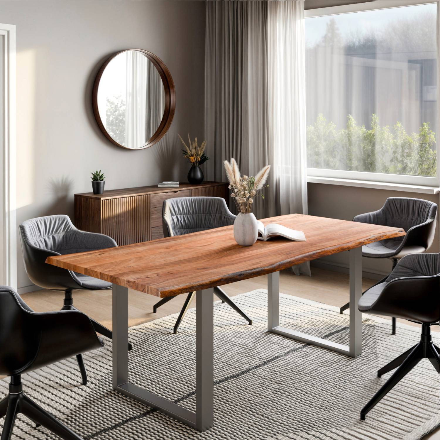 OSKAR Massivholztisch mit Gestell