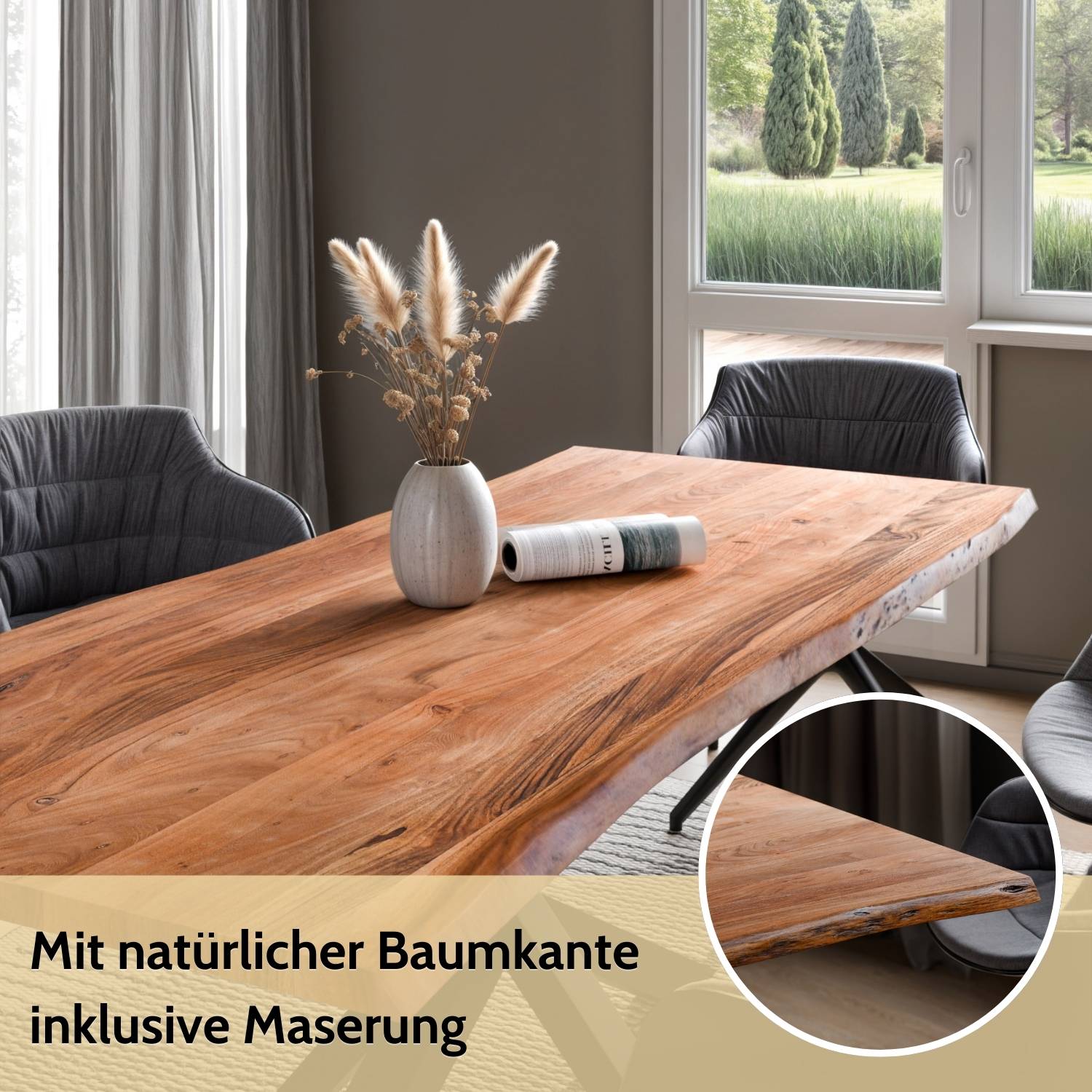 OSKAR Massivholztisch mit Gestell