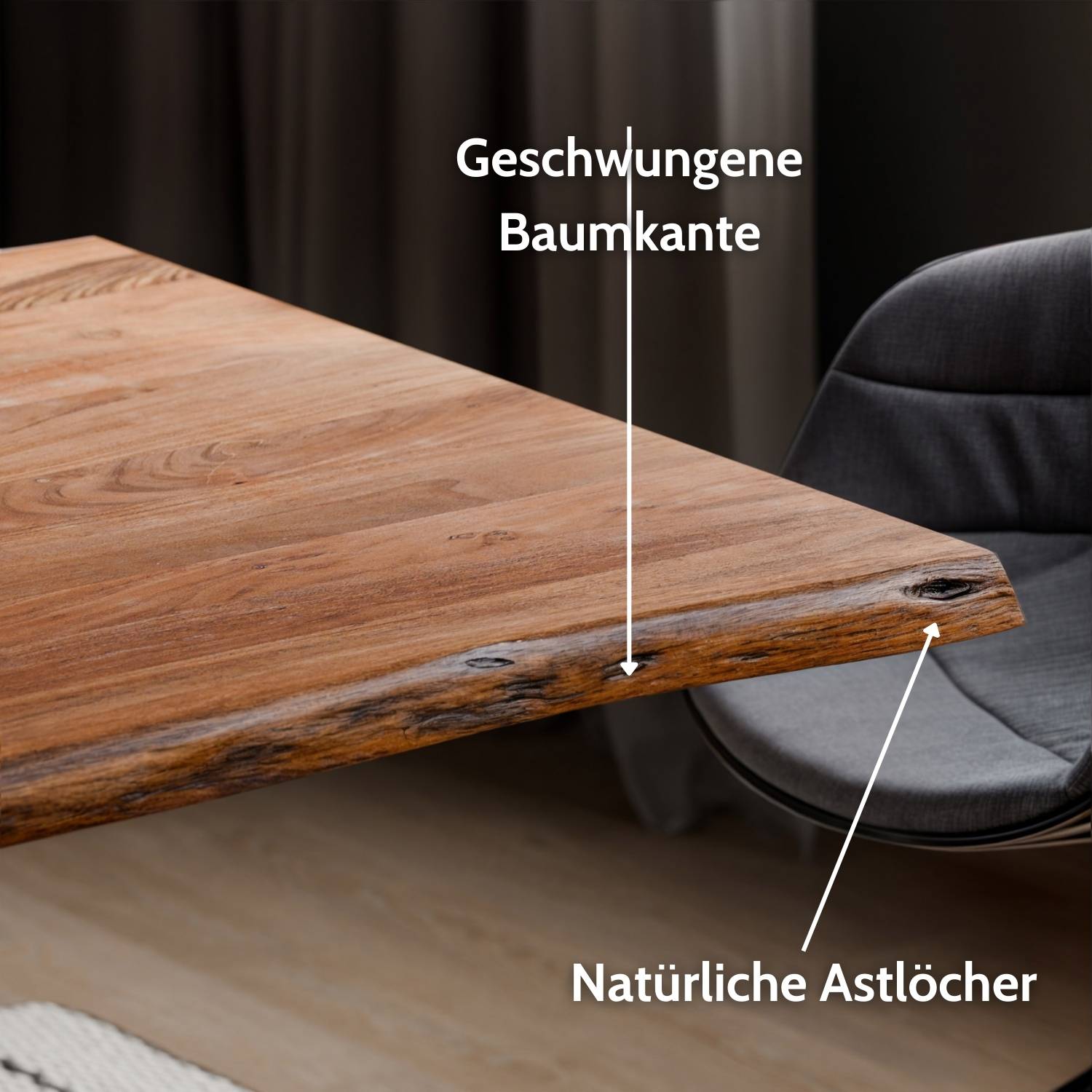 OSKAR Massivholztisch mit Gestell