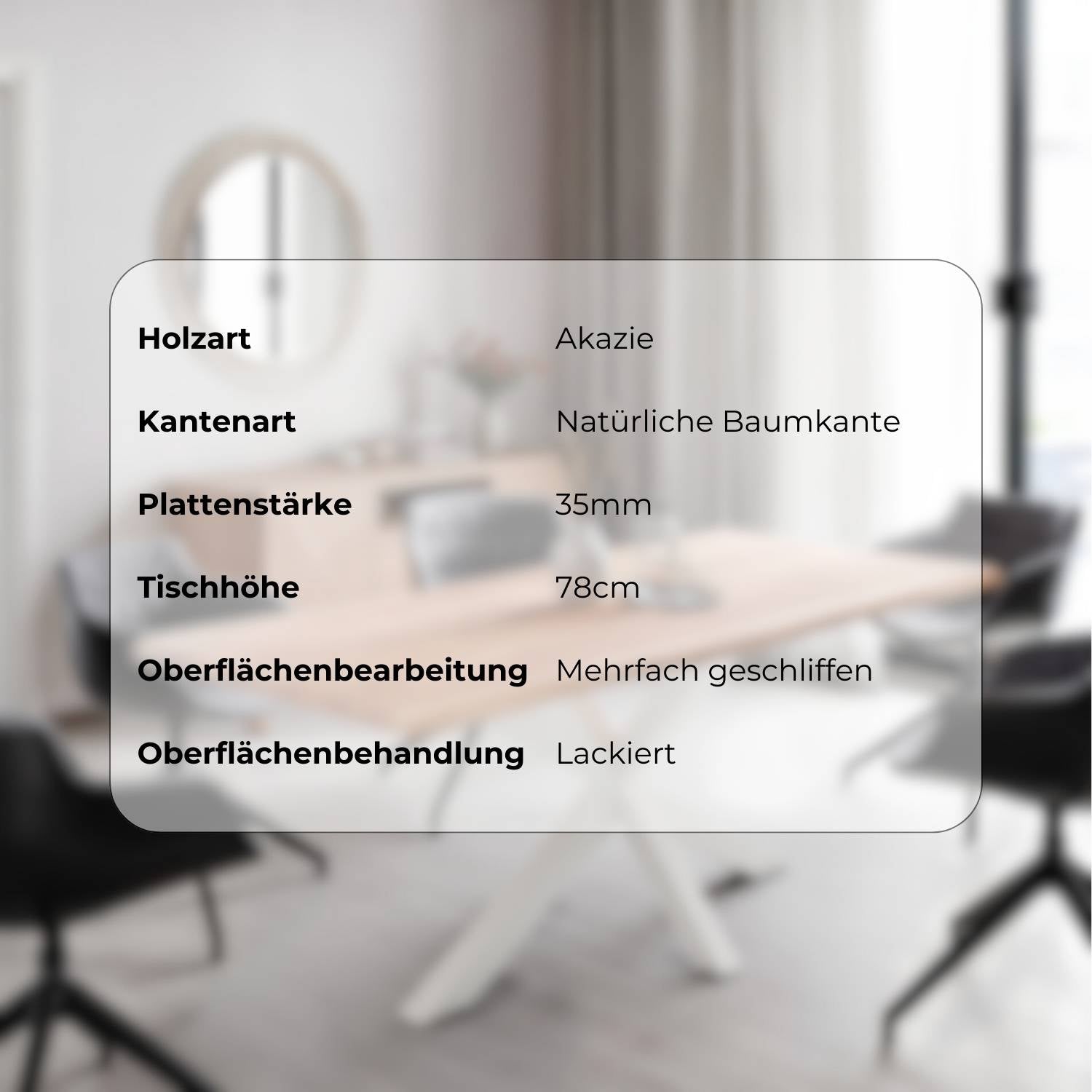 THEO Massivholztisch mit Gestell