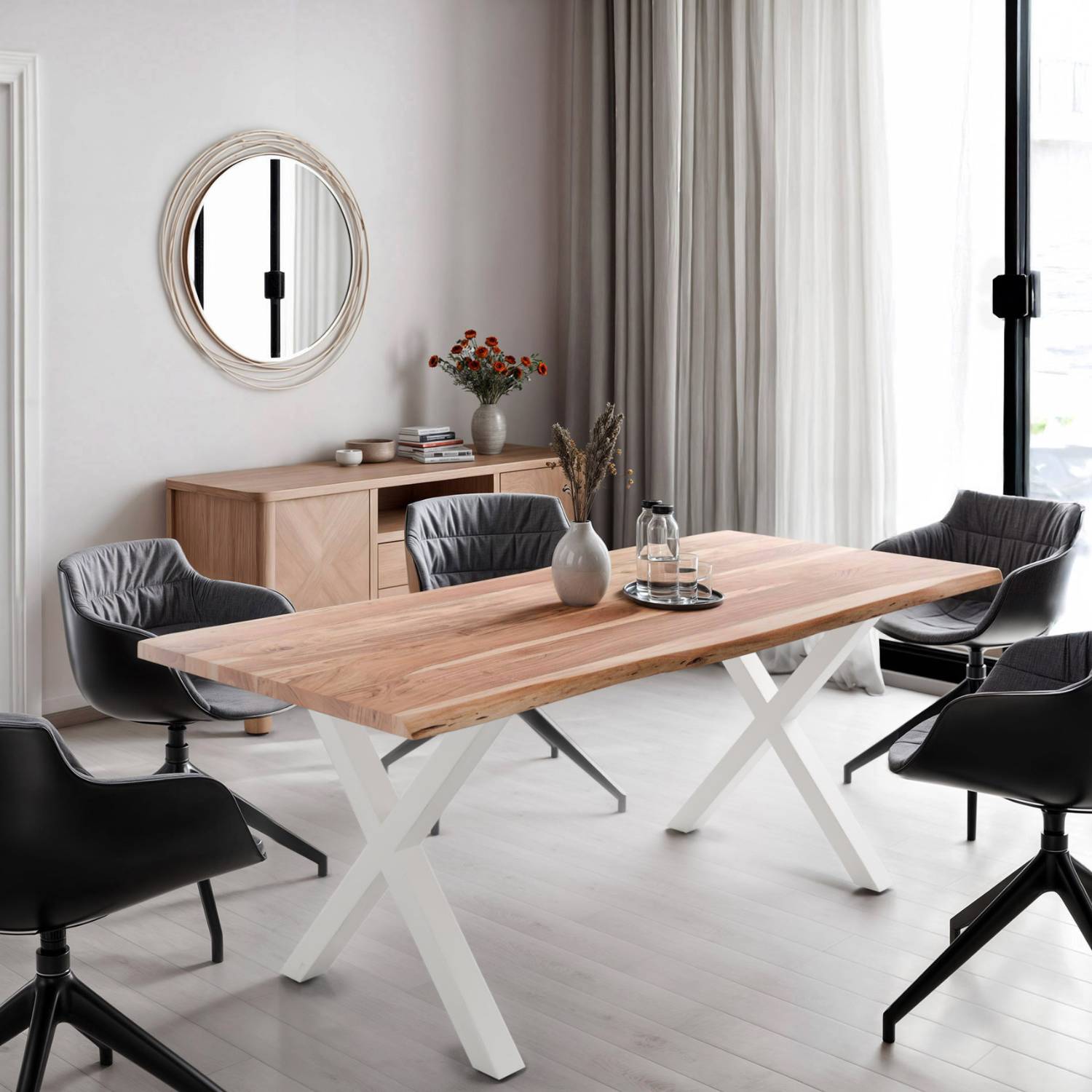 THEO Massivholztisch mit Gestell