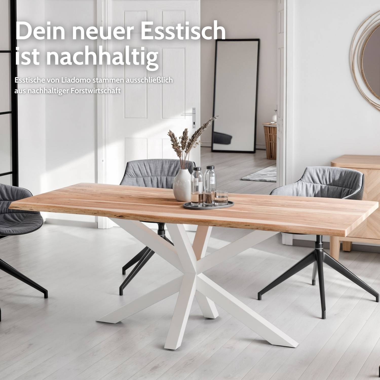 THEO Massivholztisch mit Gestell
