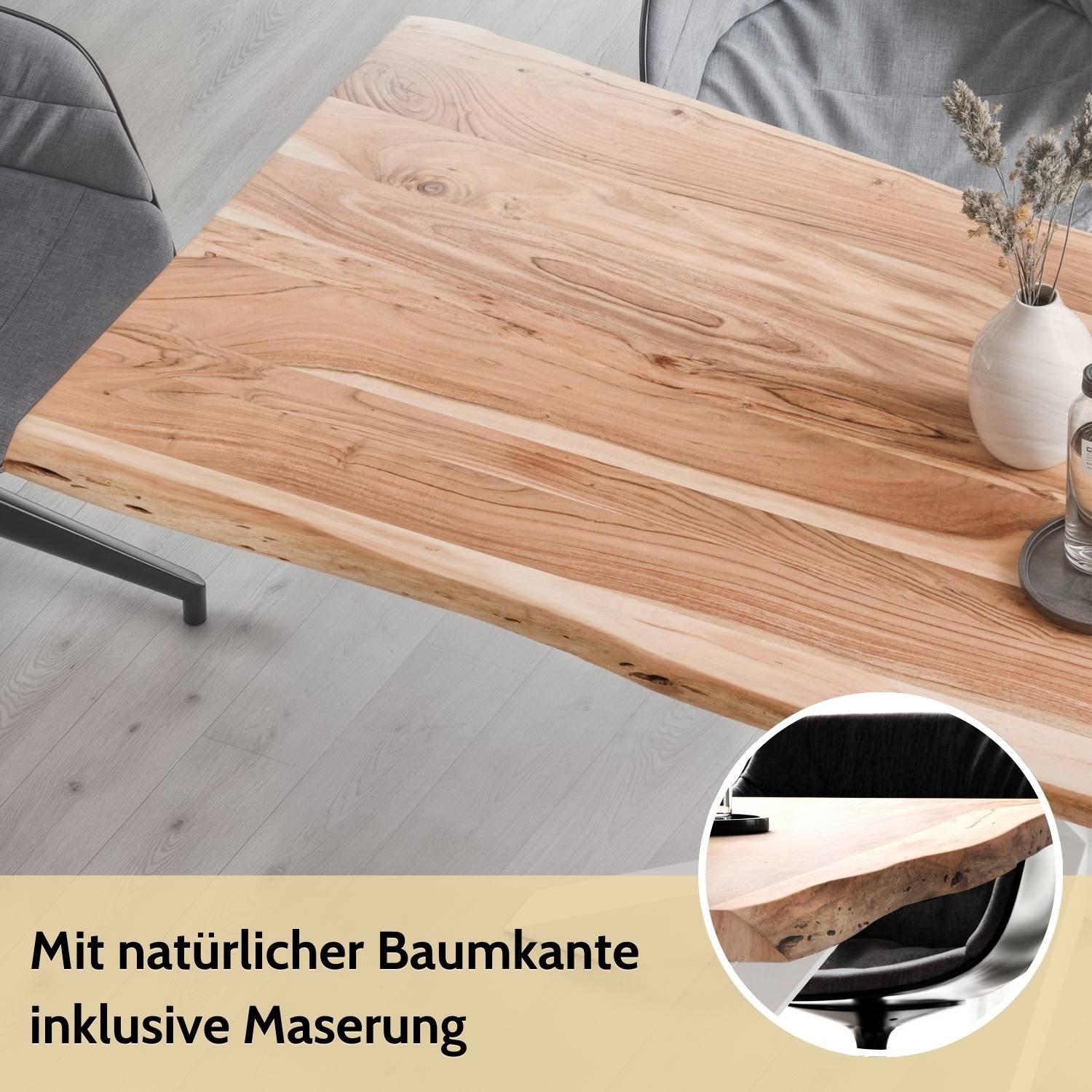 THEO Massivholztisch mit Gestell