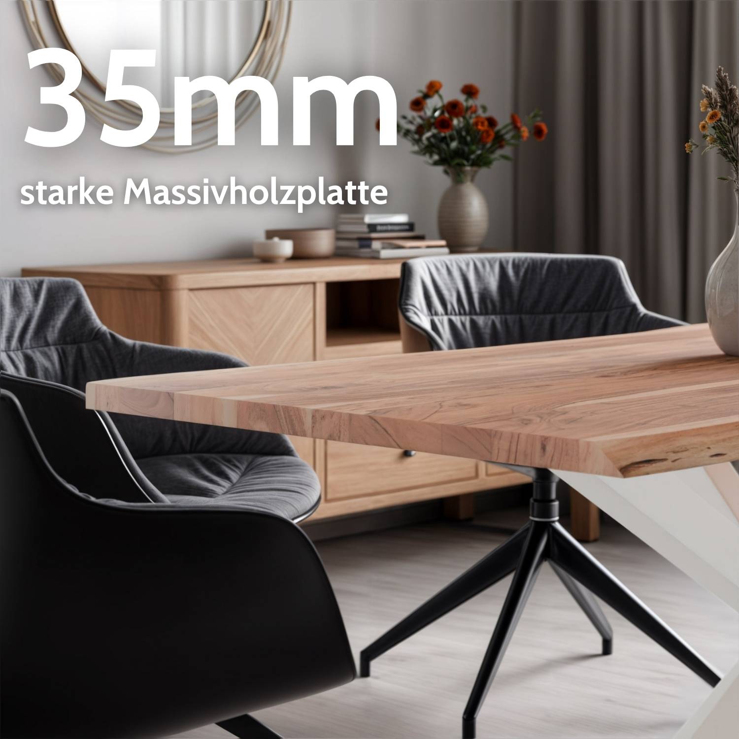 THEO Massivholztisch mit Gestell