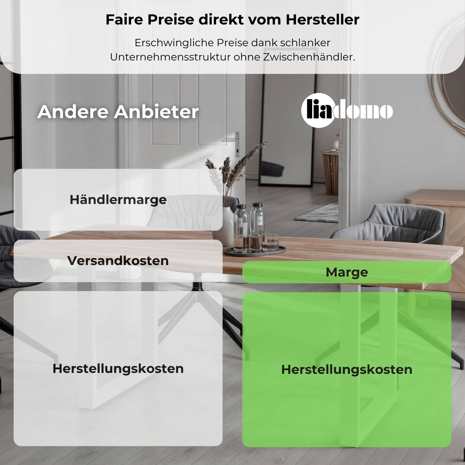 THEO Massivholztisch mit Gestell