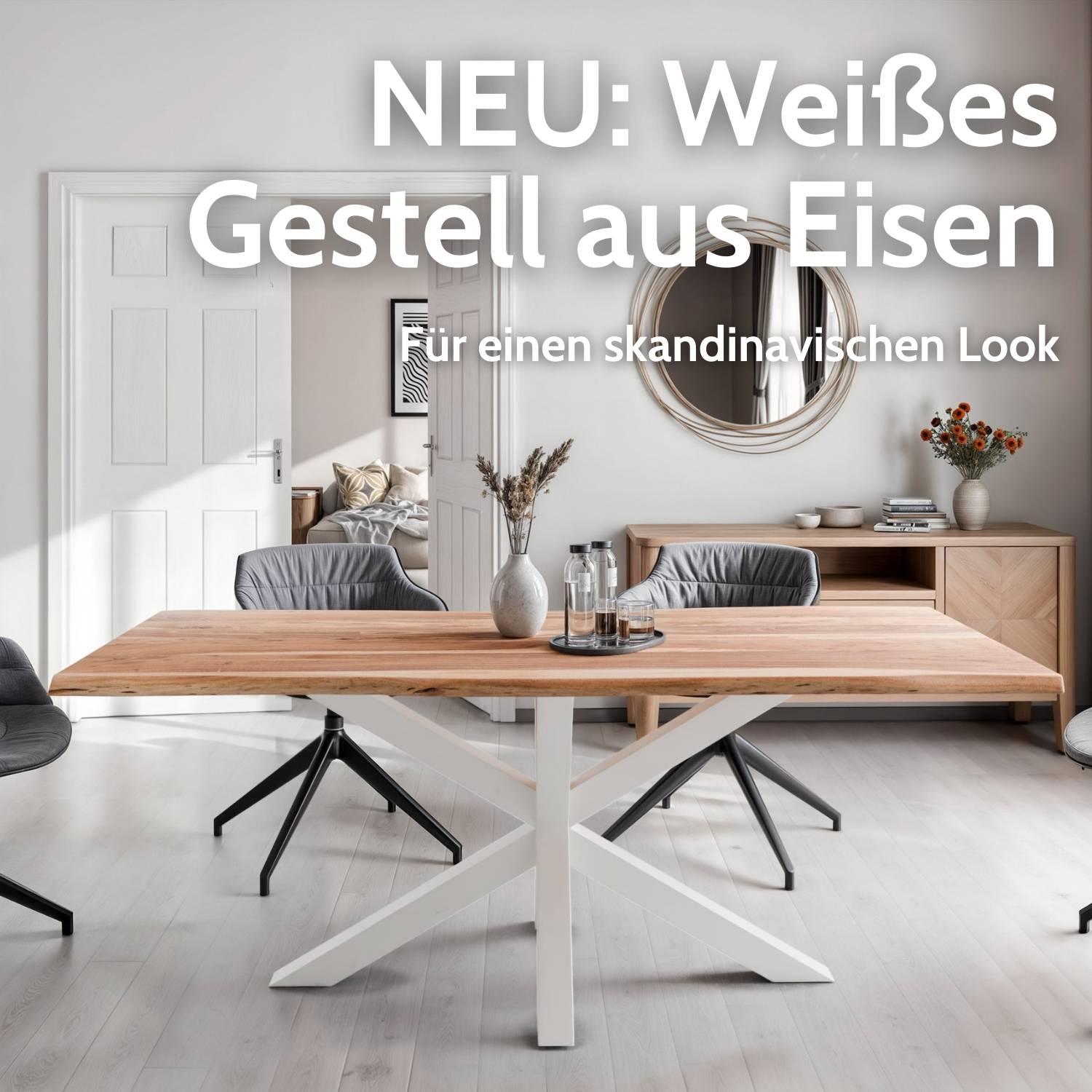 THEO Massivholztisch mit Gestell