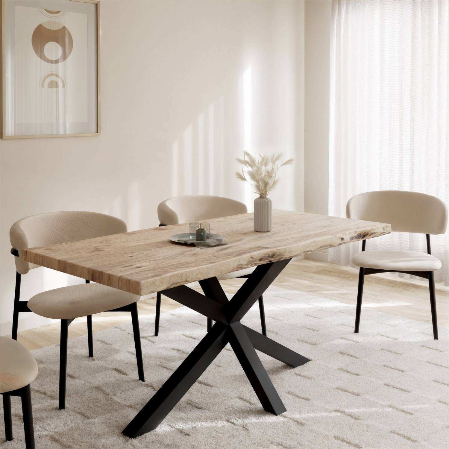 MALMÖ Massivholztisch mit Gestell