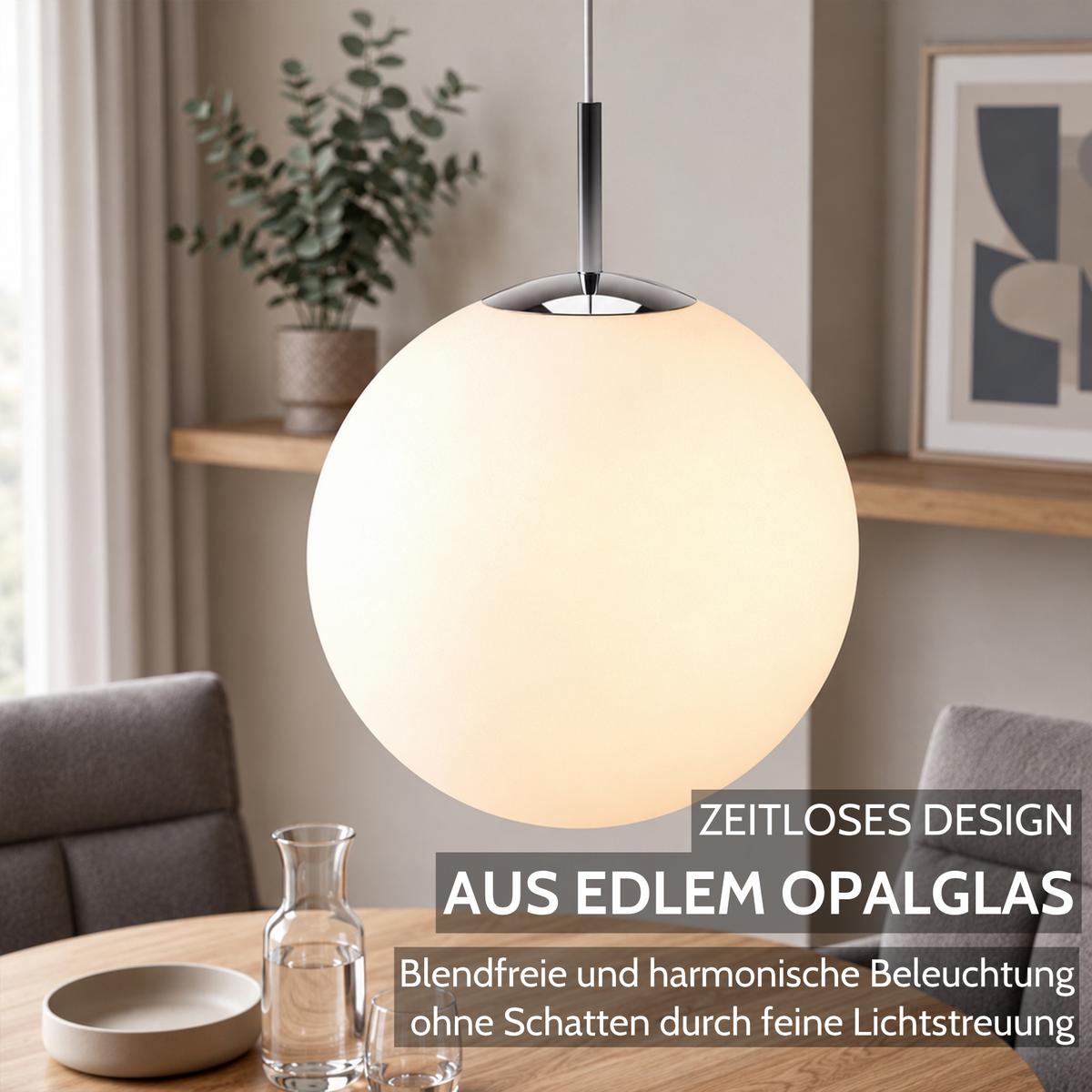 KYRA 1-flammige Pendelleuchte aus Opalglas