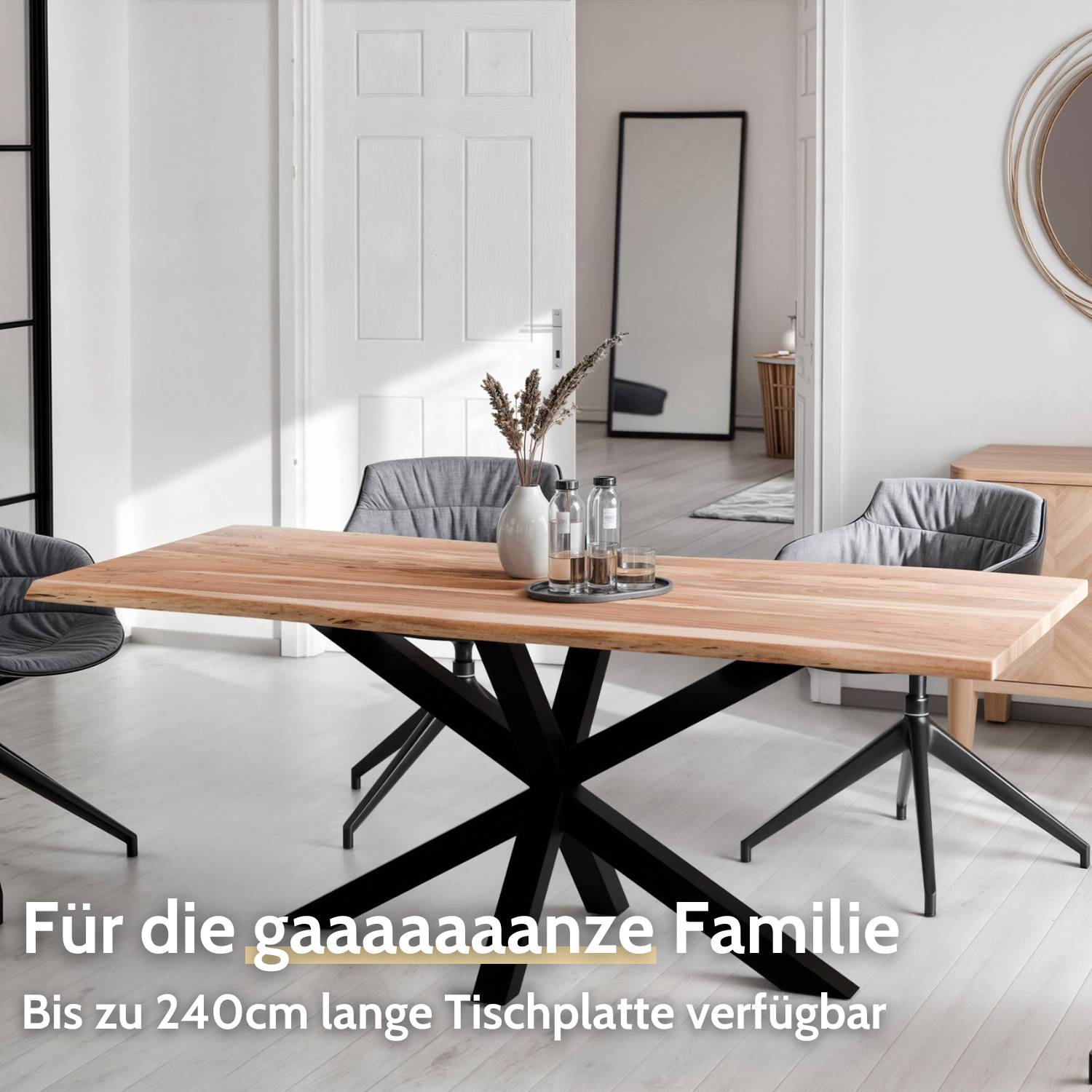 THEO Massivholztisch mit Gestell
