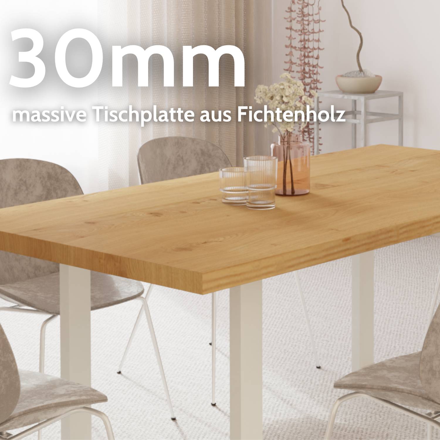 MORITZ Massivholztisch mit Gestell