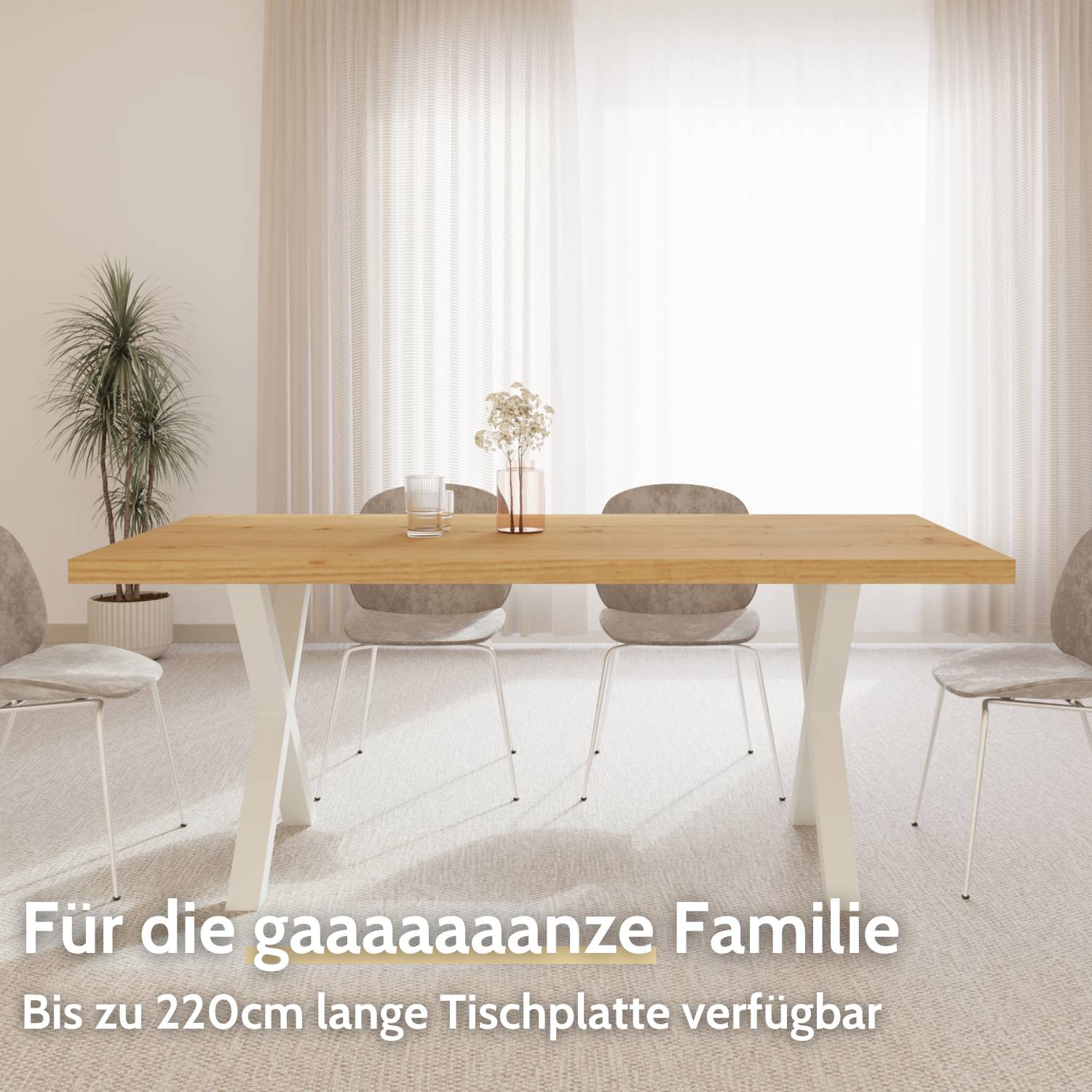 MORITZ Massivholztisch mit Gestell